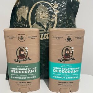 Dr. Squatch Men's Natural Deodorant Set of 2 - NEW